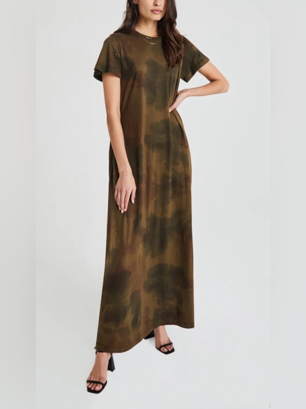 NWT AG Adriano Goldschmied Micah Stretch Cotton Maxi T-Shirt Dress